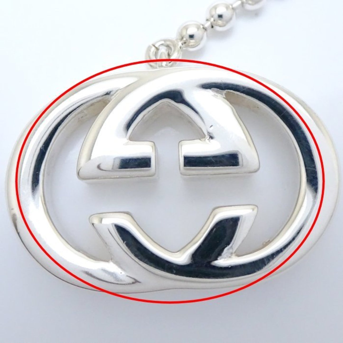 GUCCI Double G Bracelet Silver x Black SV925 Enamel 199688