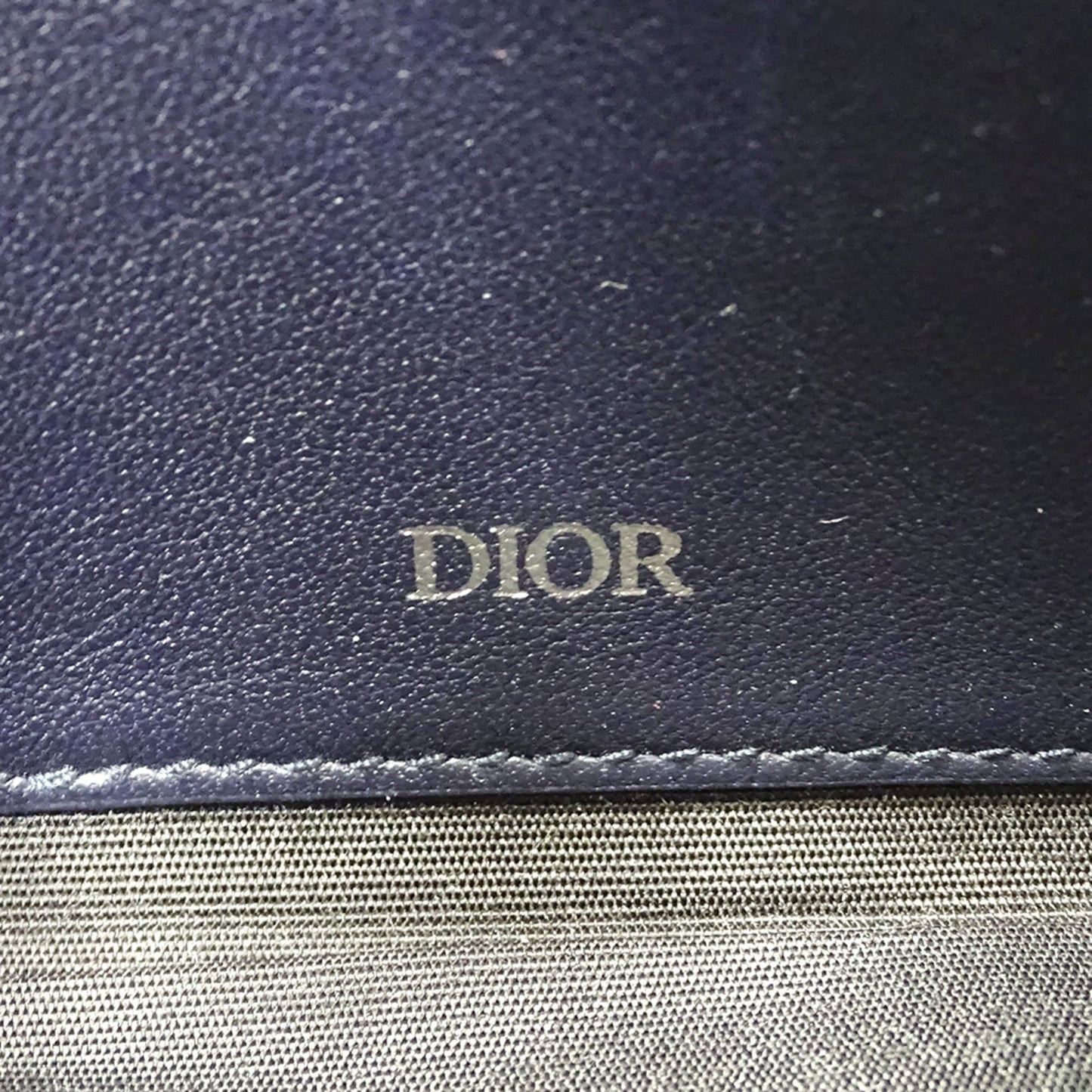 Christian Dior Dior Women's Leather Shoulder Wallet, Navy Blue, Long Crossbody