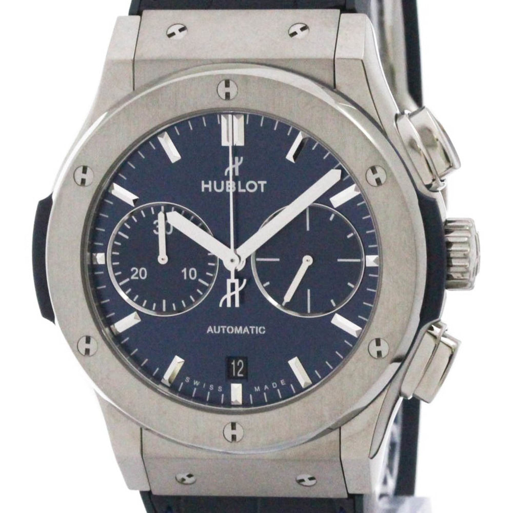 HUBLOT Classic Fusion Titanium Blue Mens Watch 521.NX.7170.LR Polished — Very Good