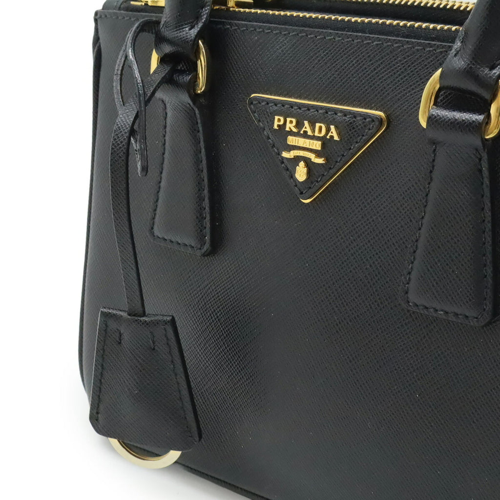 PRADA Galleria Saffiano Handbag/Shoulder Bag, Leather, Nero, Black, 1BA906, Purchased at an Overseas Boutique