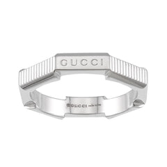 Gucci Link to Love Ring #13, 18K White Gold (750) — Like New
