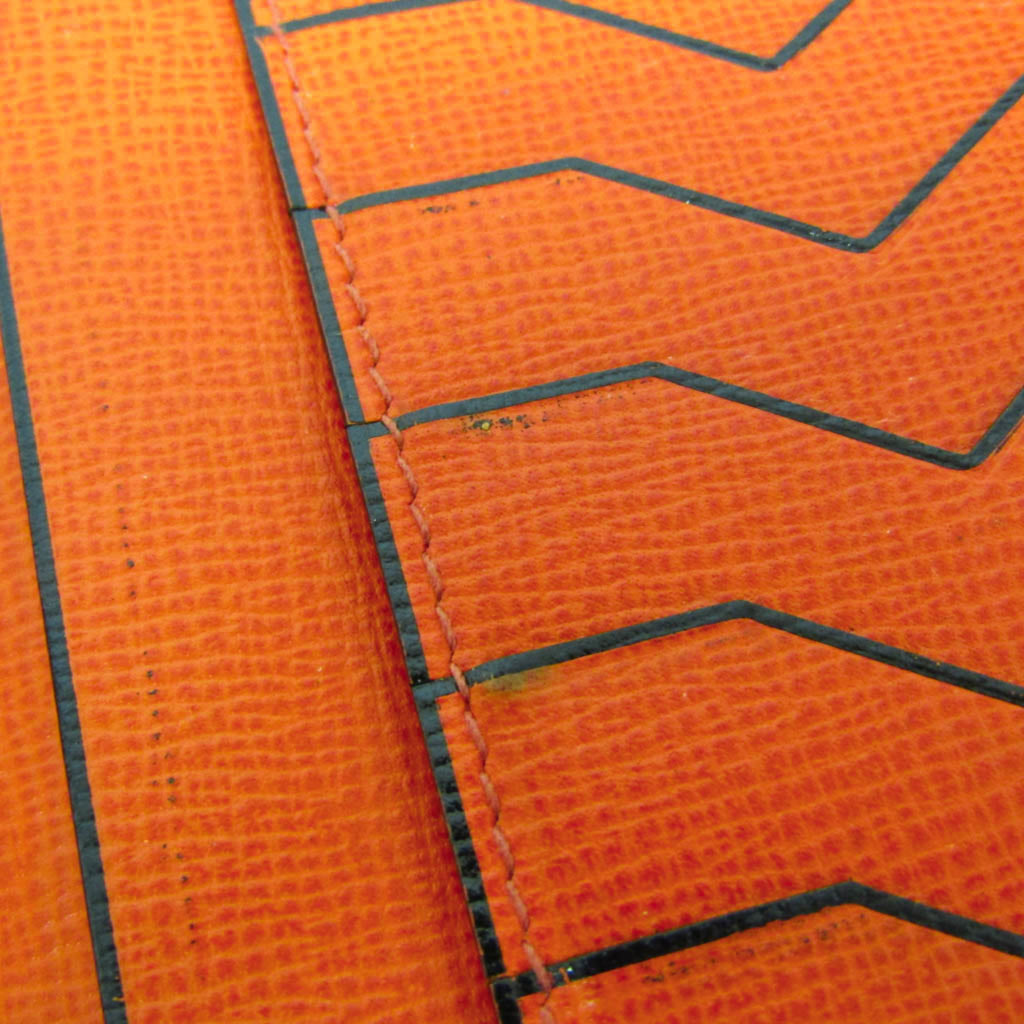 Valextra Vertical 12 Card V8L21 Men,Women Leather Long Bill Wallet (bi-fold) Orange