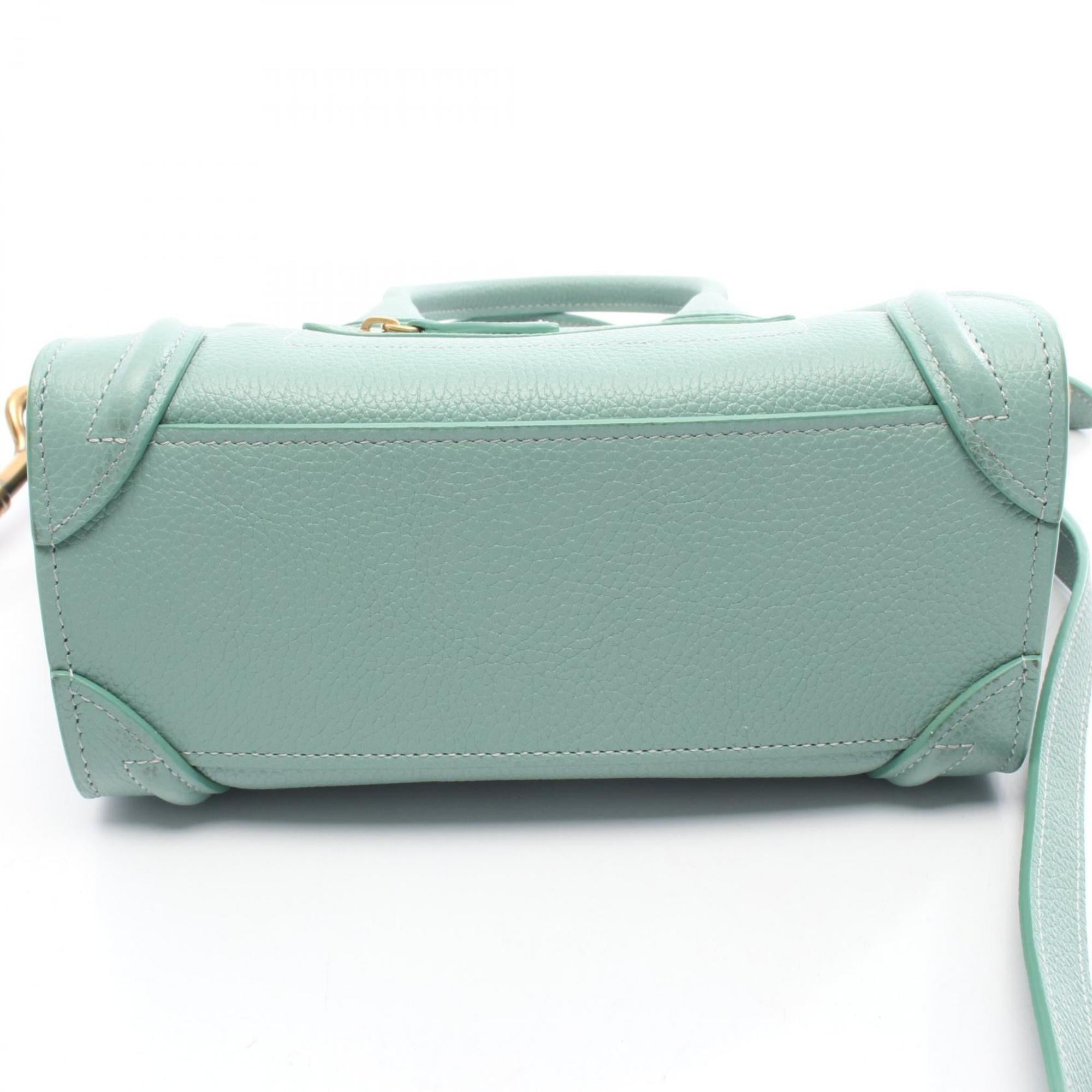Celine Luggage Nano Shopper Handbag, Leather, Women's, Green