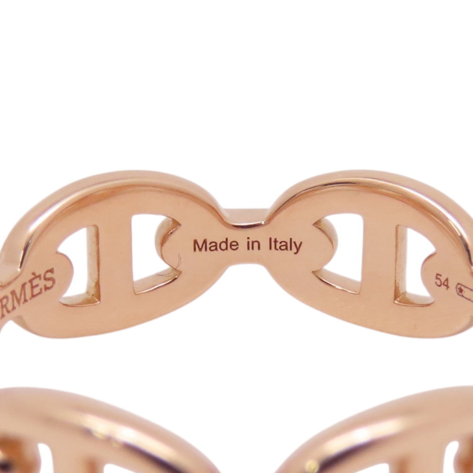 Hermes Chaine d'Ancre Enchainee PM Ring, 18KPG Pink Gold, Ring Size 54. HERMES Enchainee, Enchainee — Like New