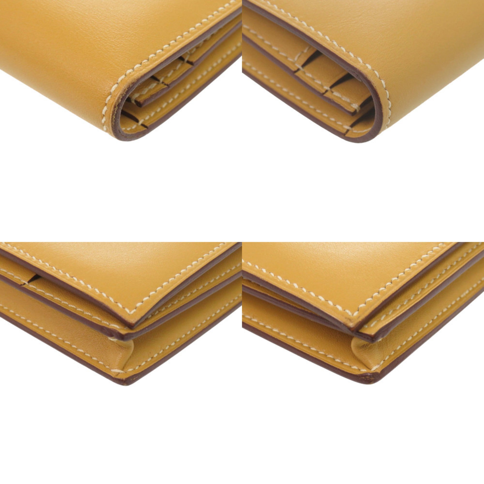 Excellent condition Hermès Bearn soufflet Vautadelact Paille long wallet, gold hardware, A stamp (made in 2017), 1218 HERMES