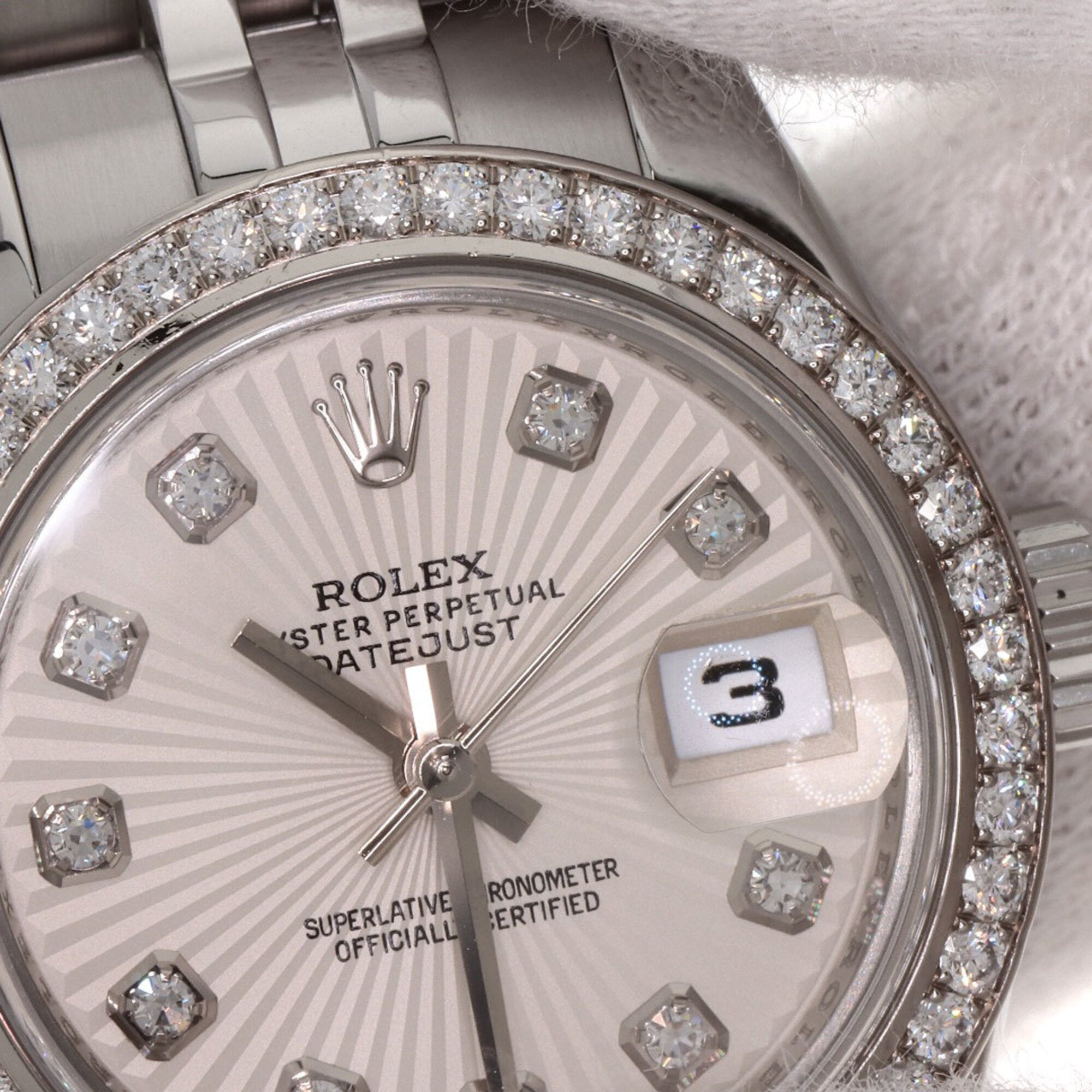 Rolex 179384G Datejust 10-Piece Diamond Bezel Watch in Stainless Steel/SS/18K White Gold with Diamonds, Women's — Good