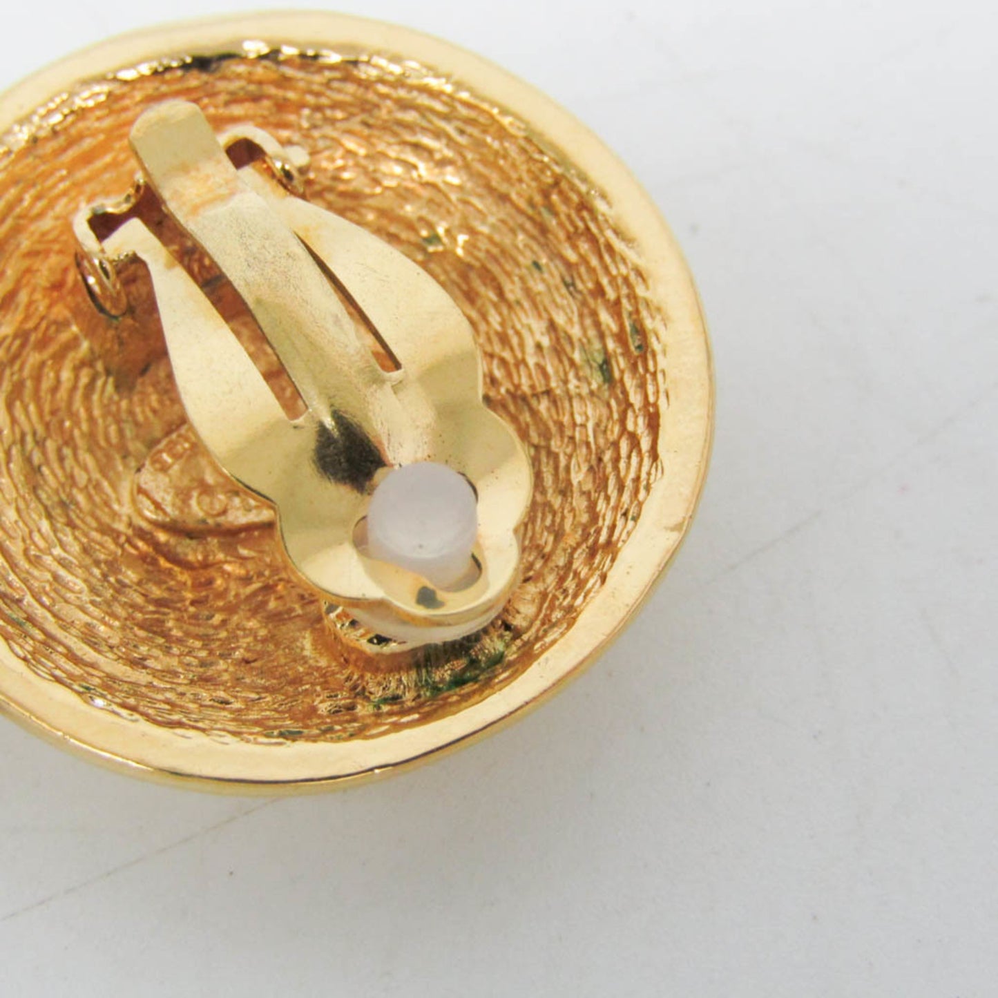 Chanel Matelasse COCO Mark Vintage Earrings No Stone Gold Plating Clip Earrings Gold