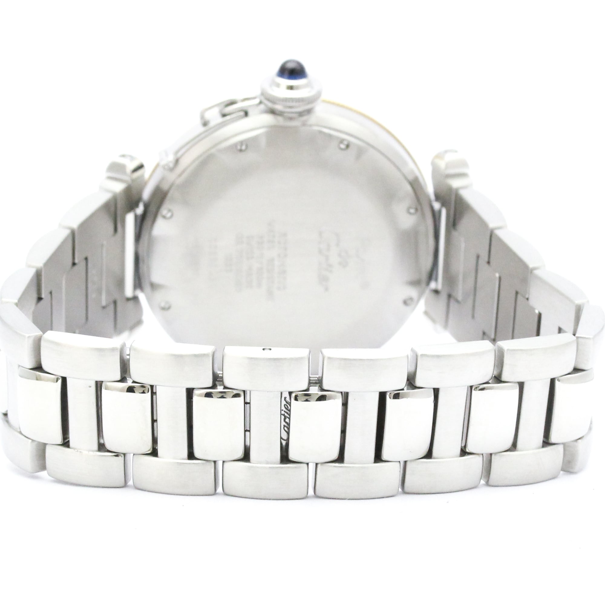 CARTIER Pasha 38 Power Reserve 18K Gold Steel Watch W31012H3 Polished — Very Good