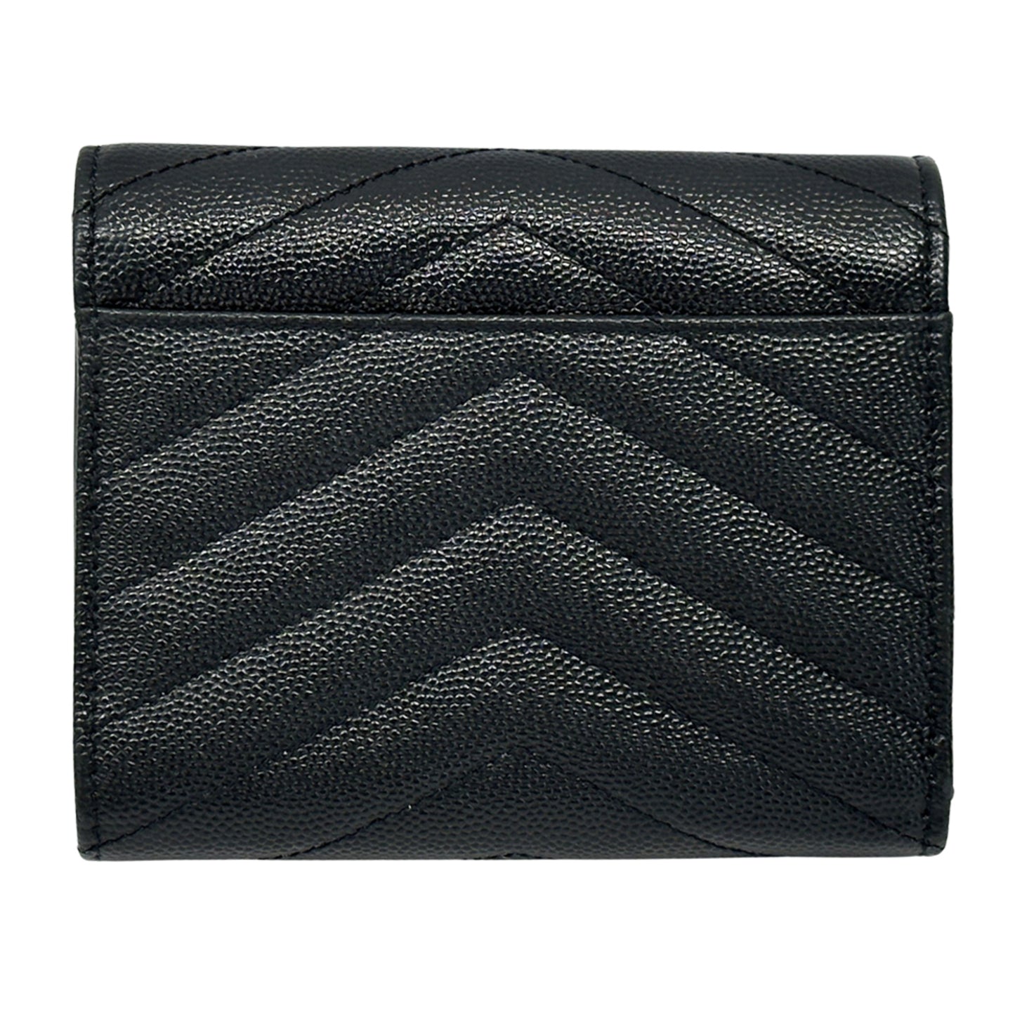 Saint Laurent SAINT LAURENT wallet women's brand trifold leather black gold hardware 403943 compact quilted mini