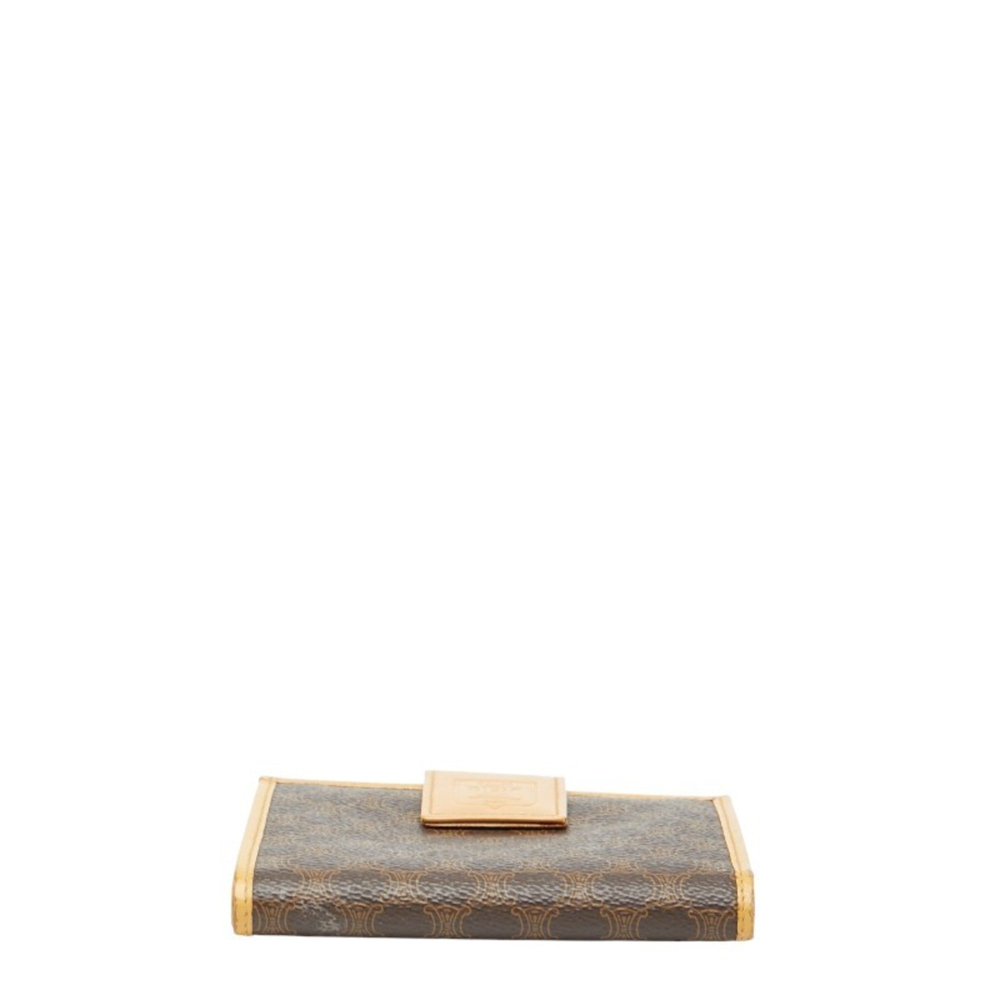 Celine Macadam Clasp Bifold Wallet in Brown and Beige Leather for Women