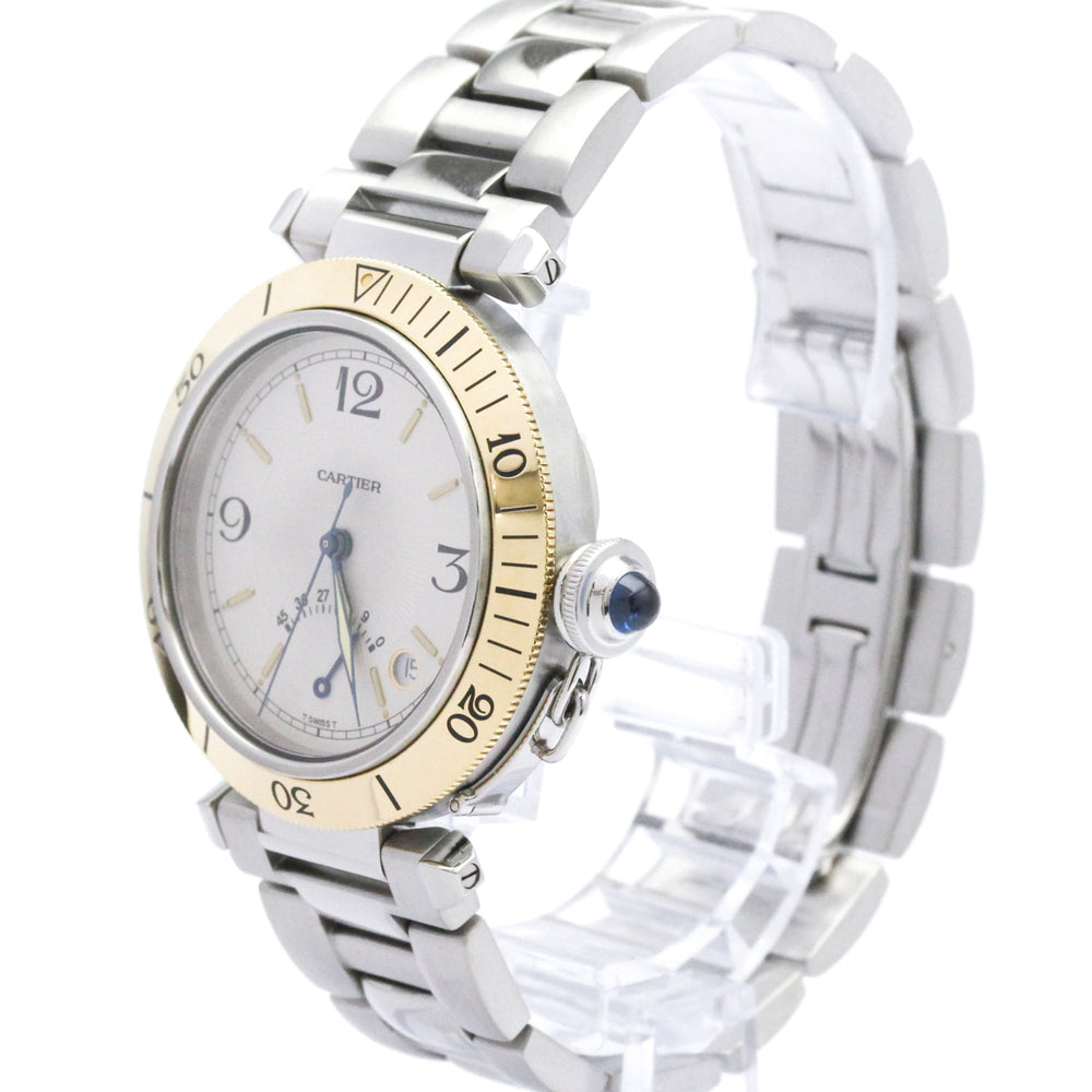 CARTIER Pasha 38 Power Reserve 18K Gold Steel Watch W31012H3 Polished — Very Good