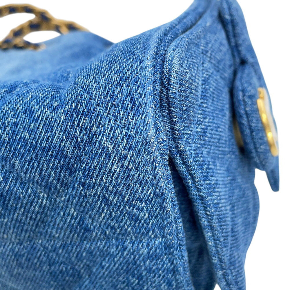 Chanel Chain Shoulder Bag Matelassé Coco Mark CHANEL25 Mini Washed Denim AS5631 CHANEL Handbag Women's — Like New