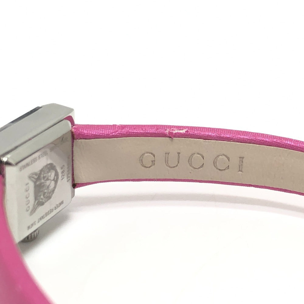 GUCCI 128.5 Pink Shell Quartz Wristwatch Watch SS Ladies Silver S-240816-8 — Good