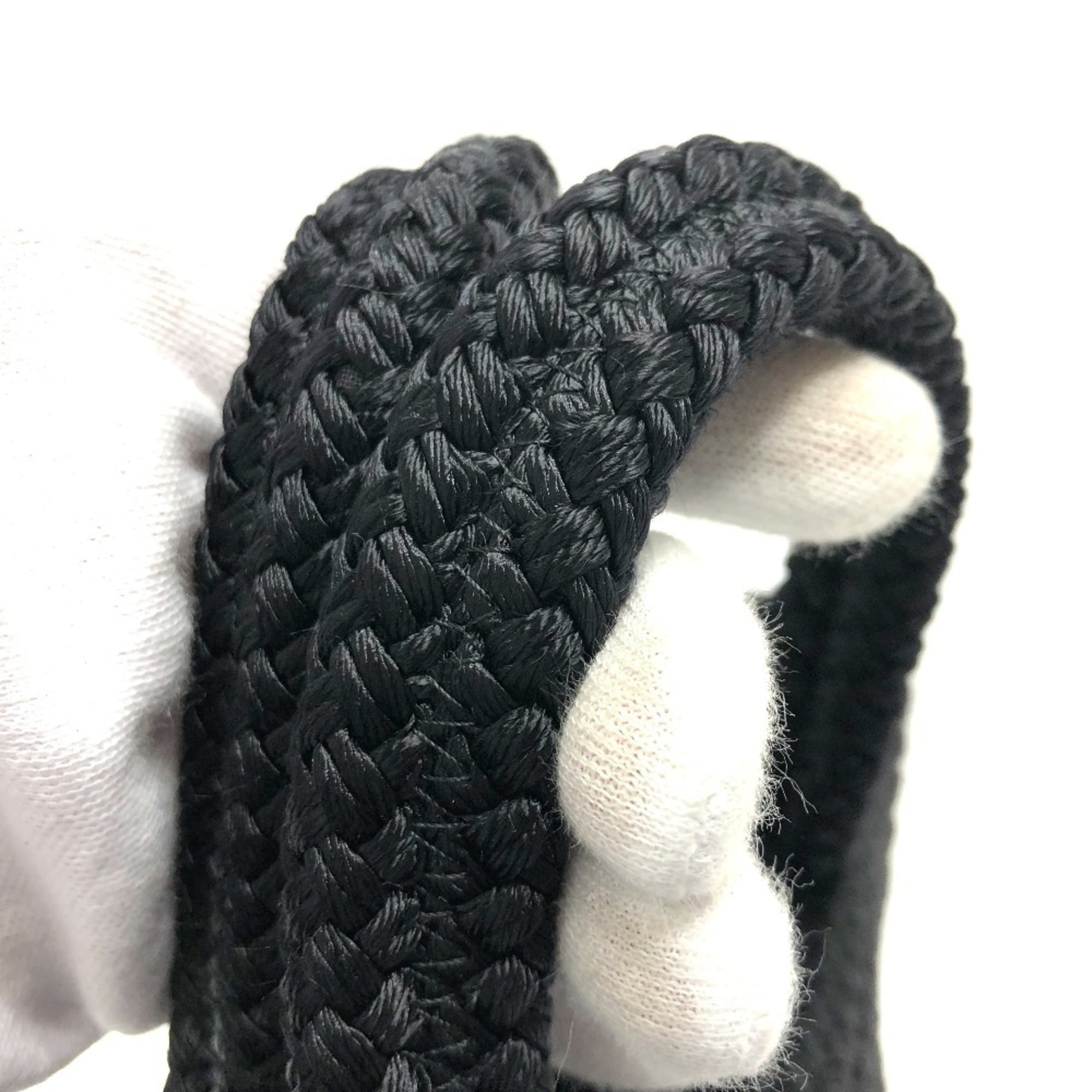 BALENCIAGA 695612 Logo Ibiza Basket Bag Small with Strap Black Cord Tote Summer Handbag Nylon Lambskin Women's — Like New