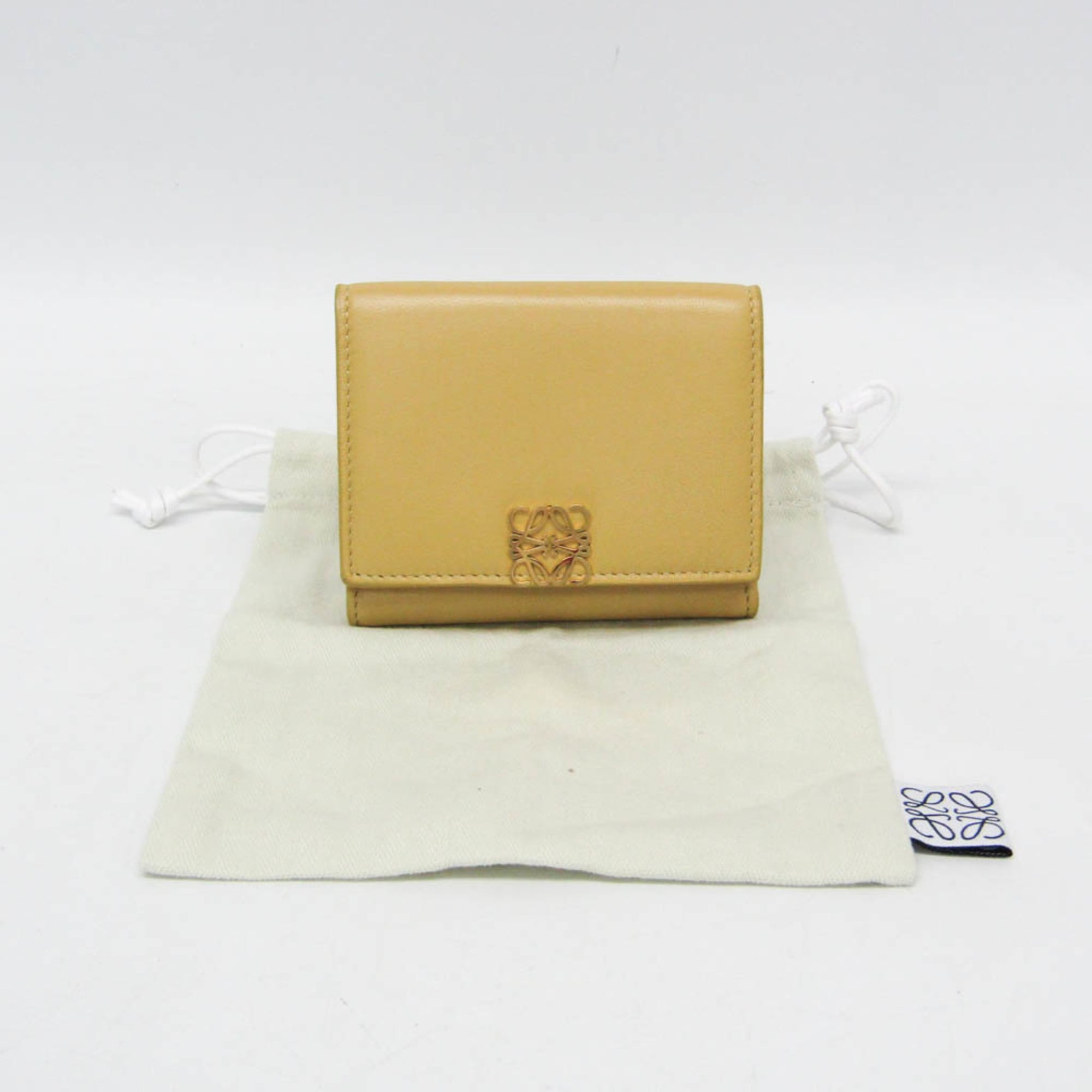 Loewe Anagram Trifold Wallet Women's Leather Wallet (tri-fold) Mustard