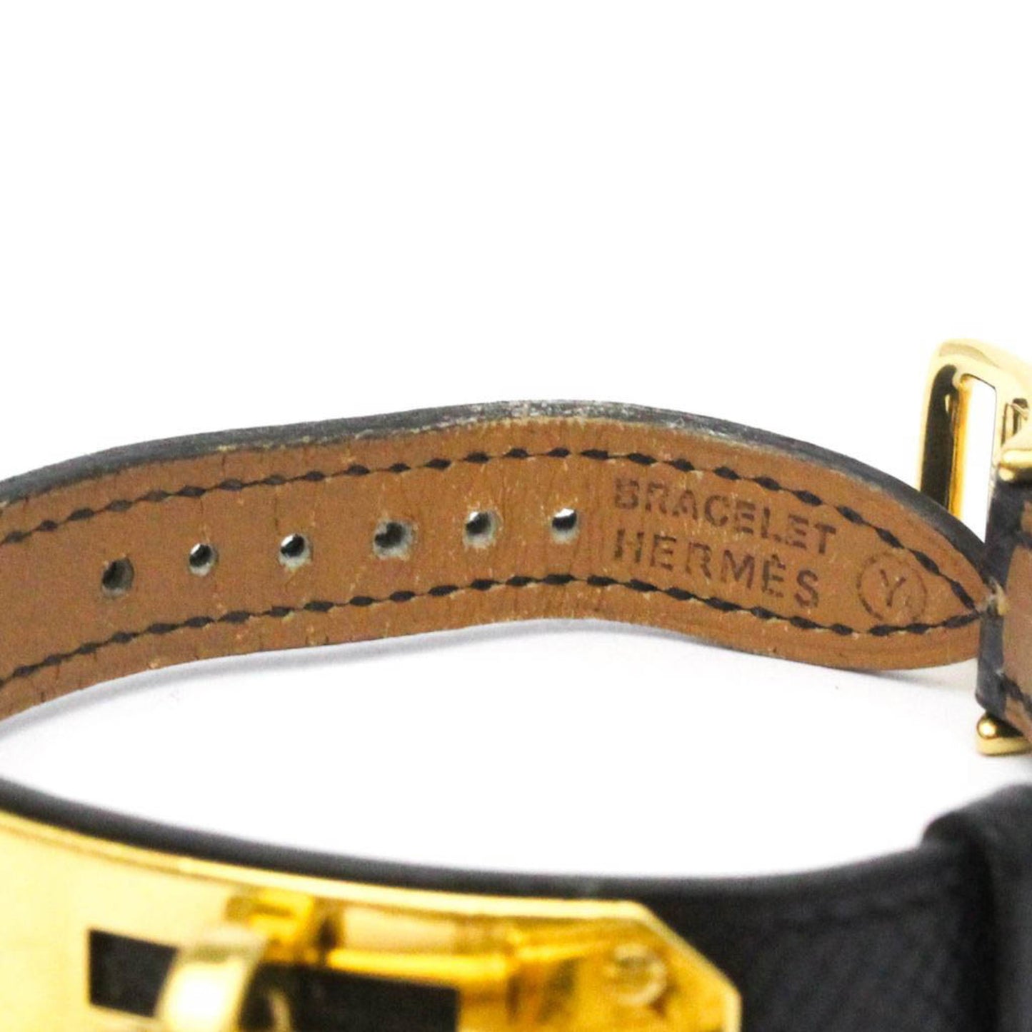 HERMES Kelly Watch Gold Plated Leather Quartz Ladies Watch