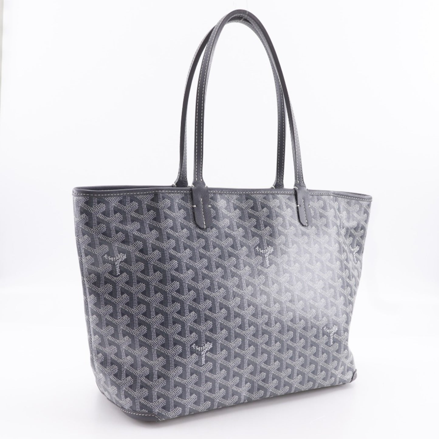 Goyard Artois PM Tote Bag, PVC and Calfskin, Gris Gray, A4 Size, Unisex