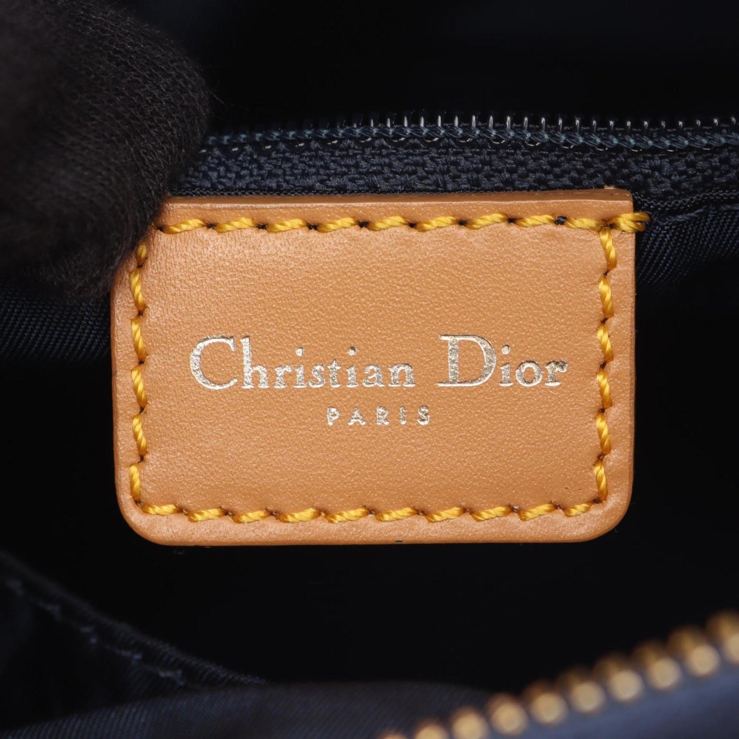 Christian Dior Dior tote bag, denim and leather, women's, navy brown