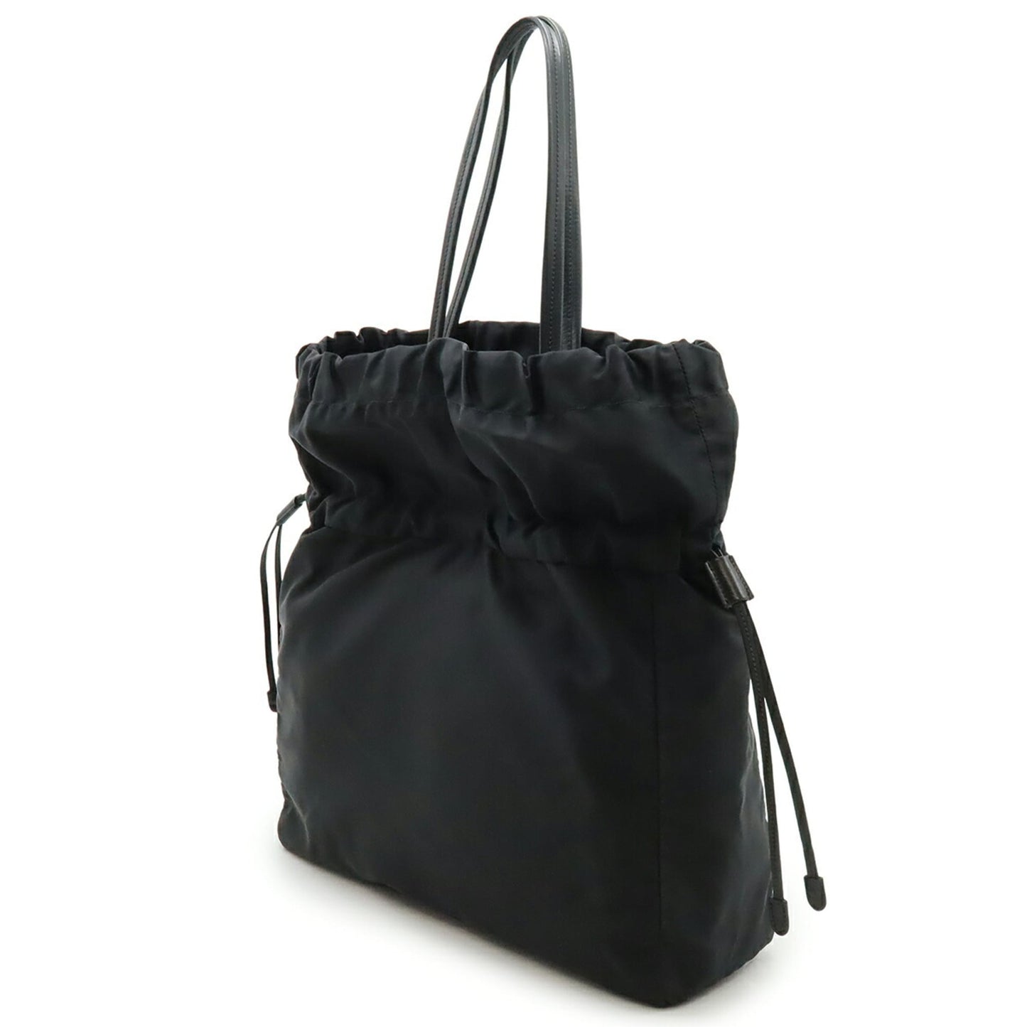 PRADA Prada Jacquard Tote Bag Shoulder Nylon Leather NERO Black BN1758