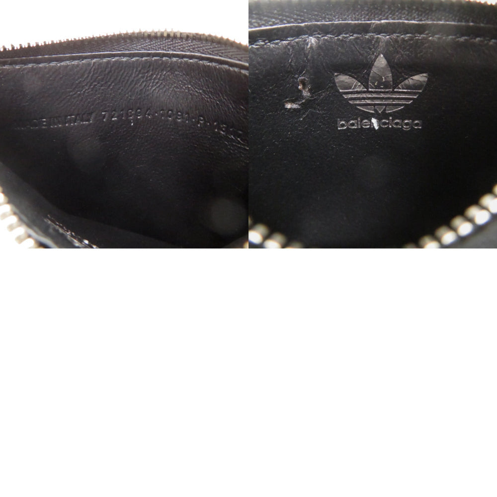Balenciaga x Adidas Collaboration Trefoil 721894 Leather Black Shoulder Wallet 1288BALENCIAGA — New - Store Return