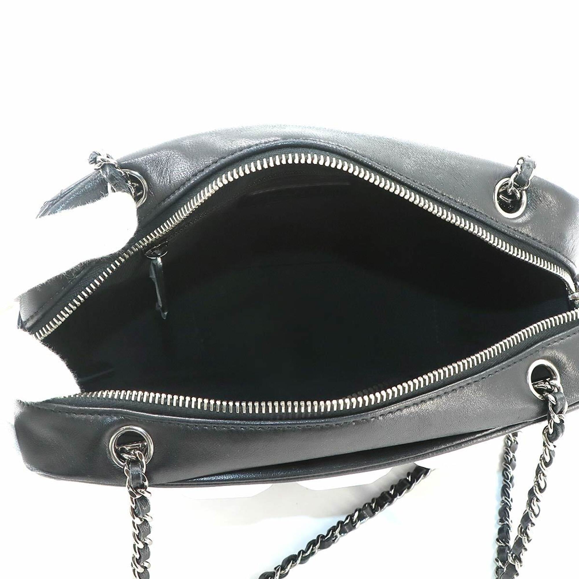 Chanel Matelassé Camera Handbag, Chain Shoulder Lambskin and Plastic, Black — Like New