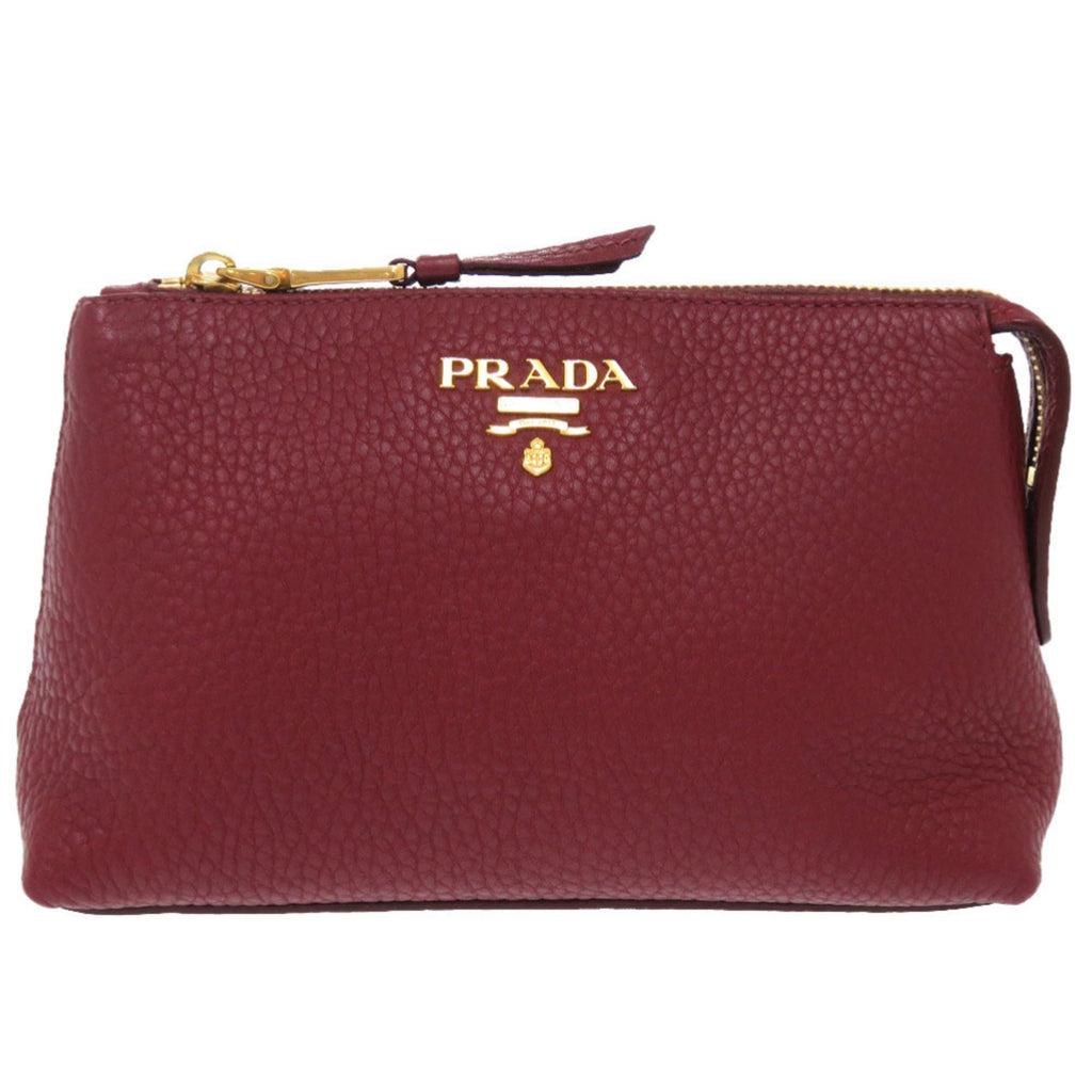 Excellent condition Prada leather burgundy pouch bag with gold hardware, 1302