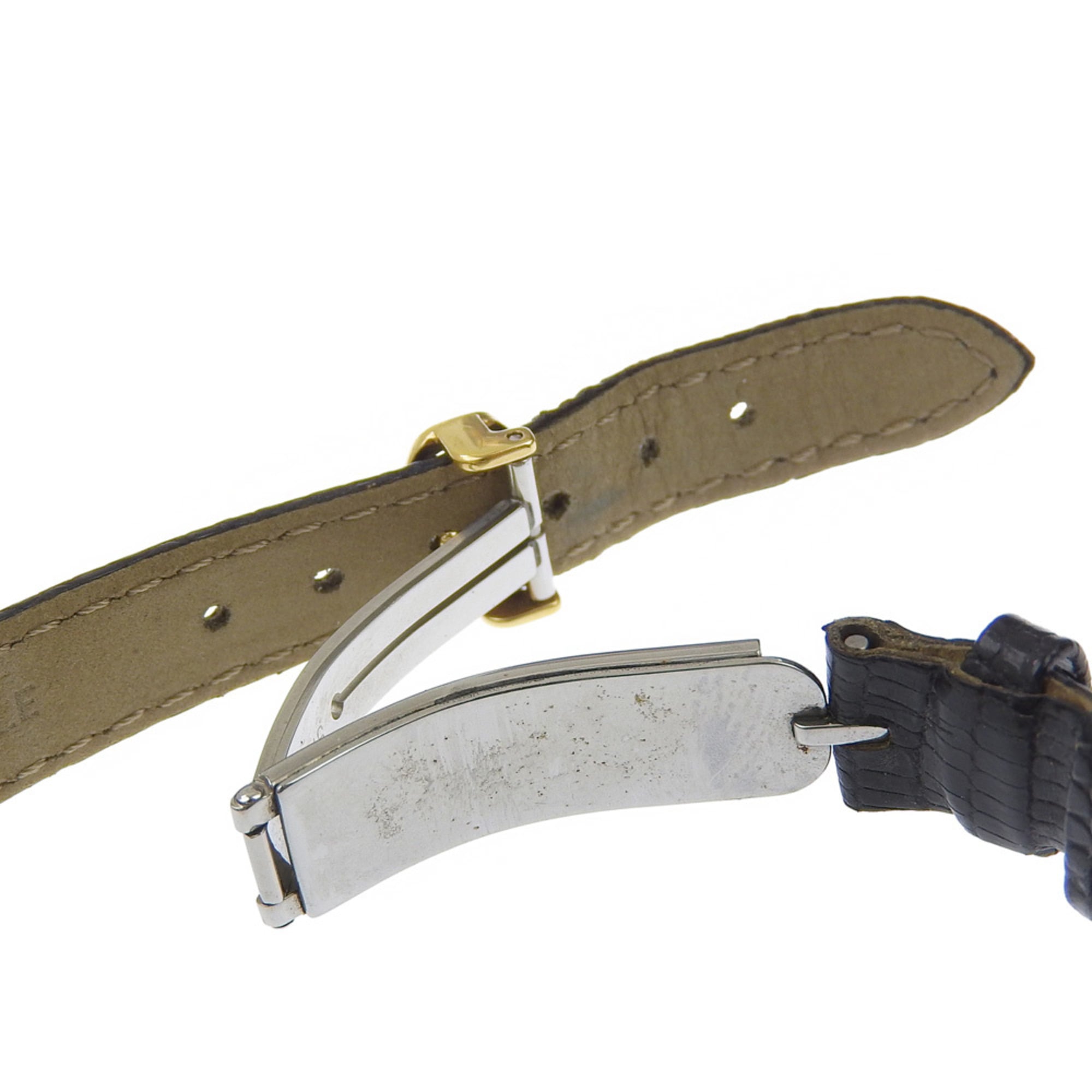 Christian Dior watch, model 58.121.2, gold-plated leather strap, gold quartz, analog, white dial, women's — Very Good