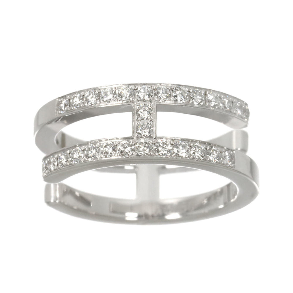 Hermes Ariane Chaine d'Ancre #48 Ring with Diamonds, 18K White Gold (750) — Like New