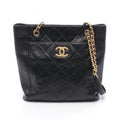 CHANEL Matelasse Shoulder Bag, Leather, Women's, Black, AS2295