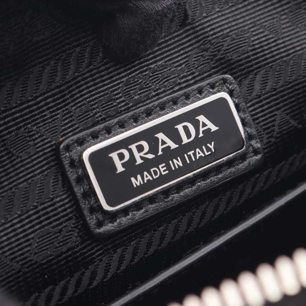 Prada Triangle Shoulder Bag, Leather, Women's, Black, 2VH155