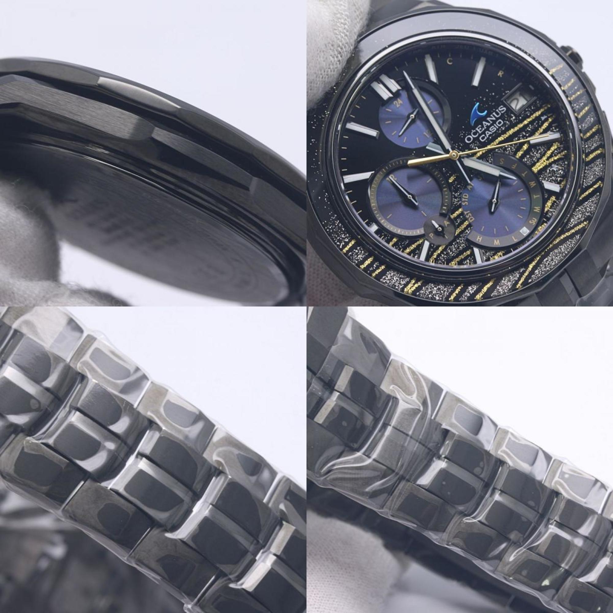 CASIO Oceanus Manta OCW-S5000MES-1AJR Men's Titanium Watch with Maki-Bokashi Gold Ripple Design (Limited Edition of 300) 40277 — Like New