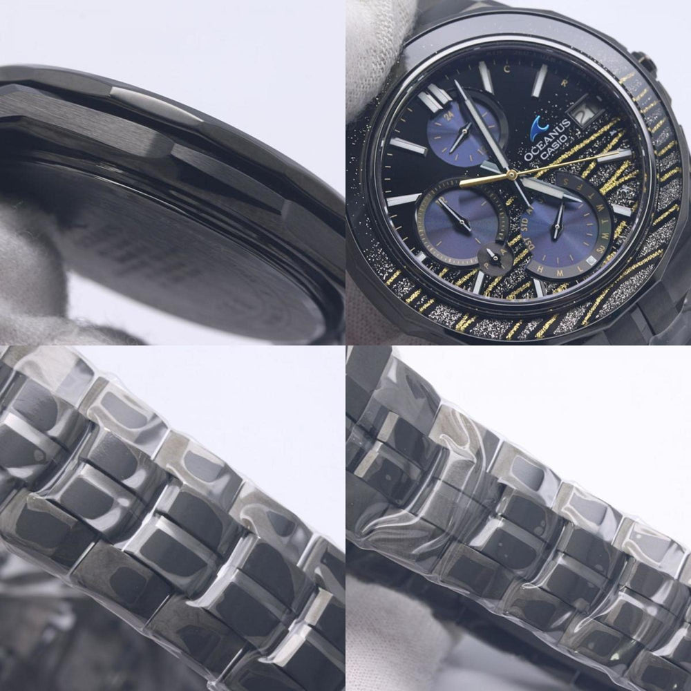 CASIO Oceanus Manta OCW-S5000MES-1AJR Men's Titanium Watch with Maki-Bokashi Gold Ripple Design (Limited Edition of 300) 40277 — Like New