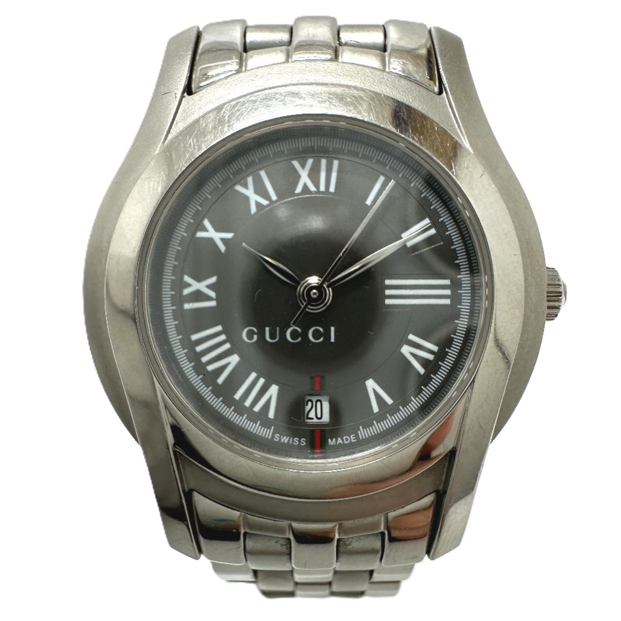 GUCCI 5500L G-Class Quartz Date Watch, Stainless Steel, Women's, Silver — Good