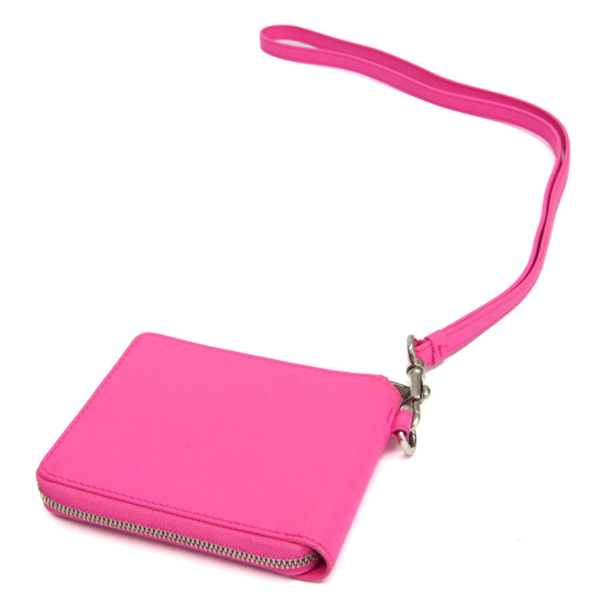 Balenciaga Essential Mini Wallet 659224 Women's Leather Wallet (bi-fold) Pink