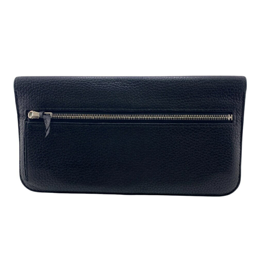 HERMES Dogon Long Wallet Black Men's