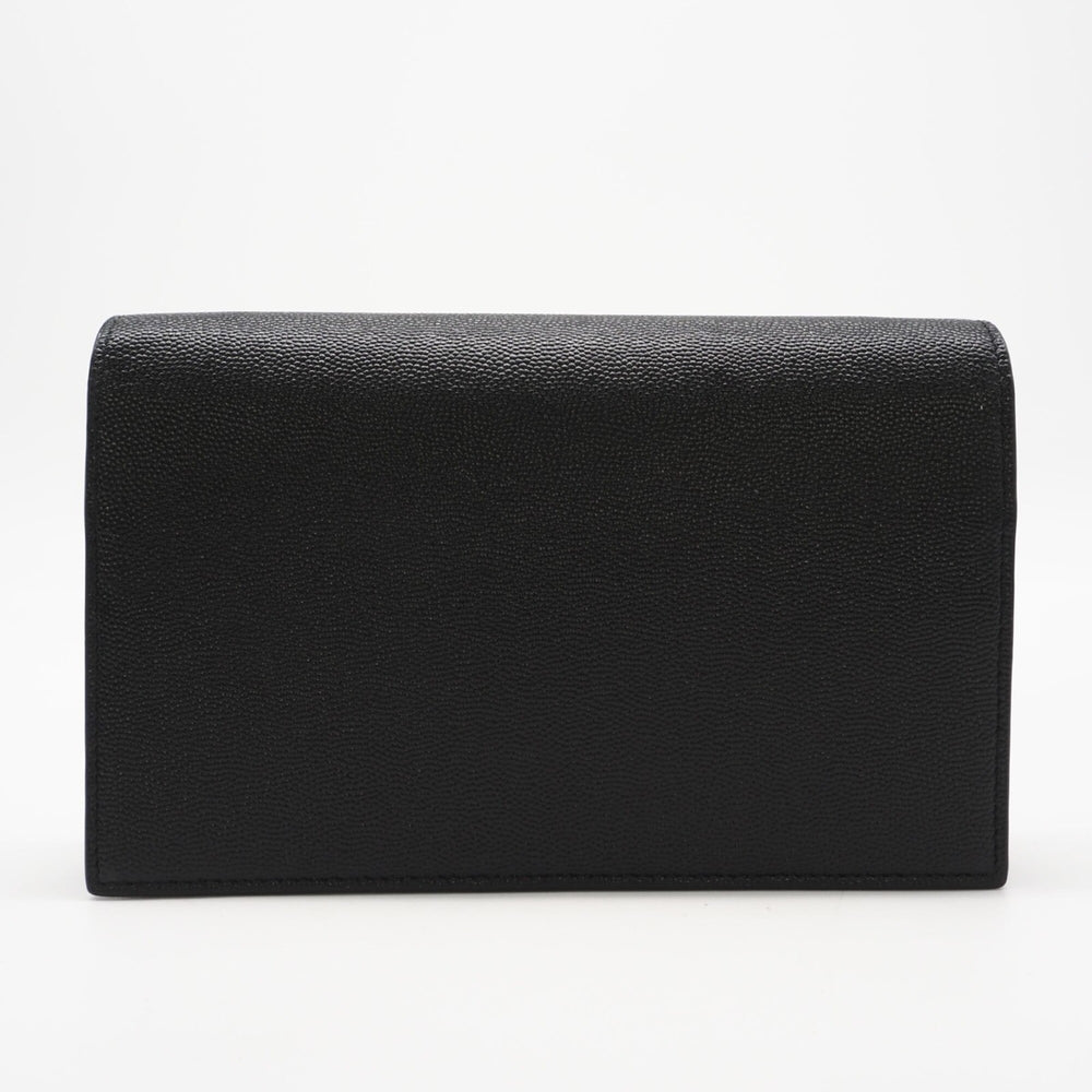 YVES SAINT LAURENT Kate Tassel Small Chain Wallet 452159 Shoulder Bag Black Silver Leather Women's — New - Store Return