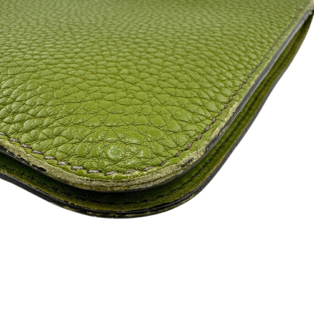 HERMES Dogon GM Long Wallet Green Unisex
