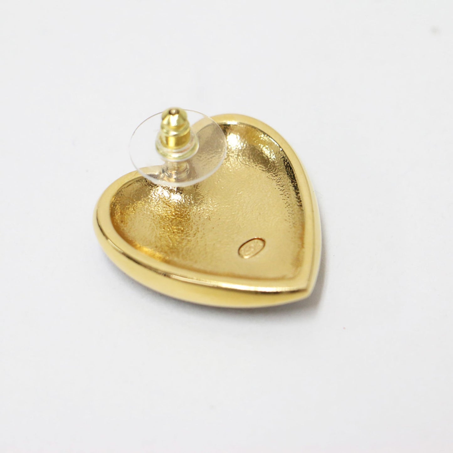 CHANEL Chanel Earrings Gold Heart Coco Mark Lace Metal Resin C24 K