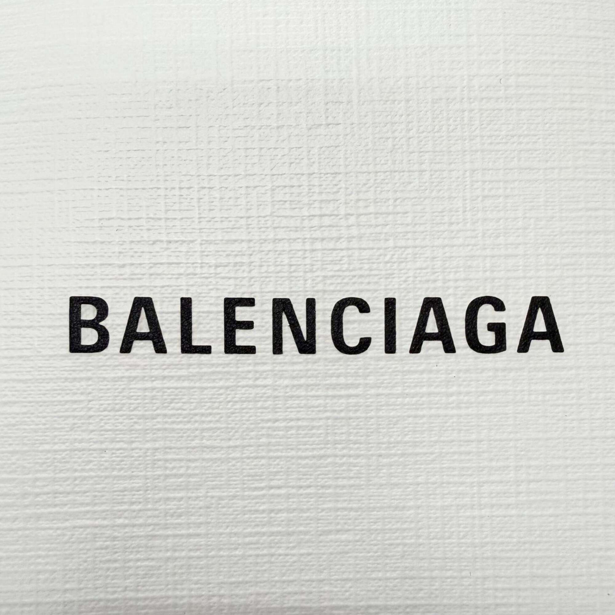 BALENCIAGA 593826 Logo Leather Shopping Phone Holder Shoulder Bag White Men's with Dust — Like New