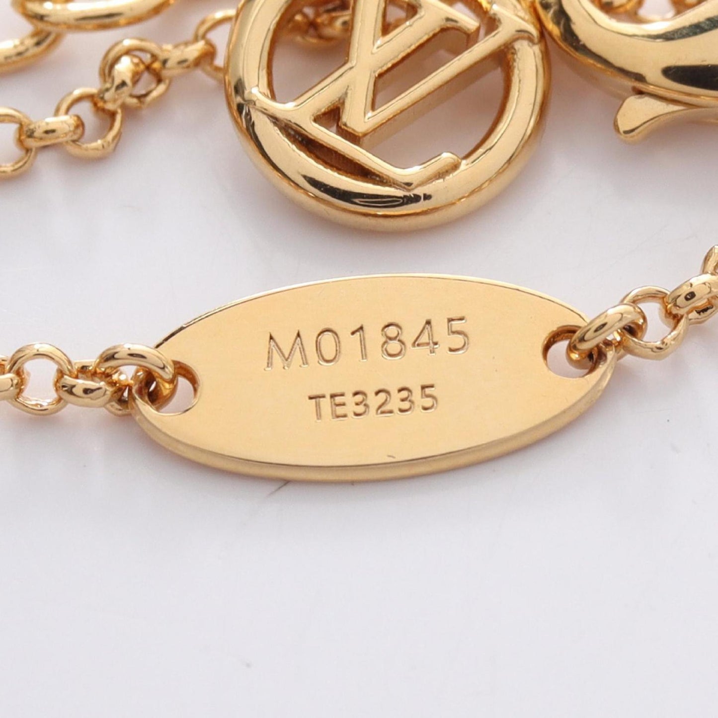 Louis Vuitton Ladies' LV Necklace, Gold-Plated with Rhinestones, Available in Gold and Clear.