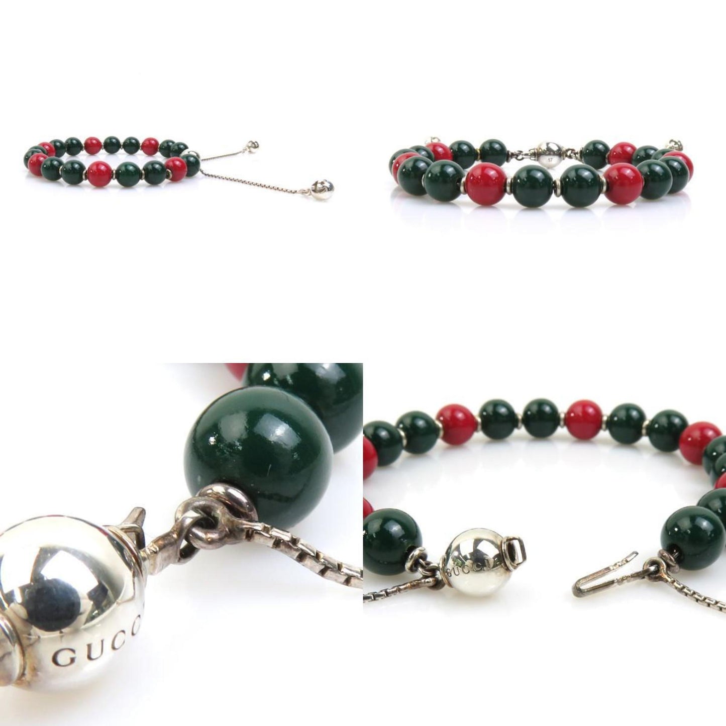 Gucci GUCCI Bracelet Metal Green x Red Men's Women's 56274a
