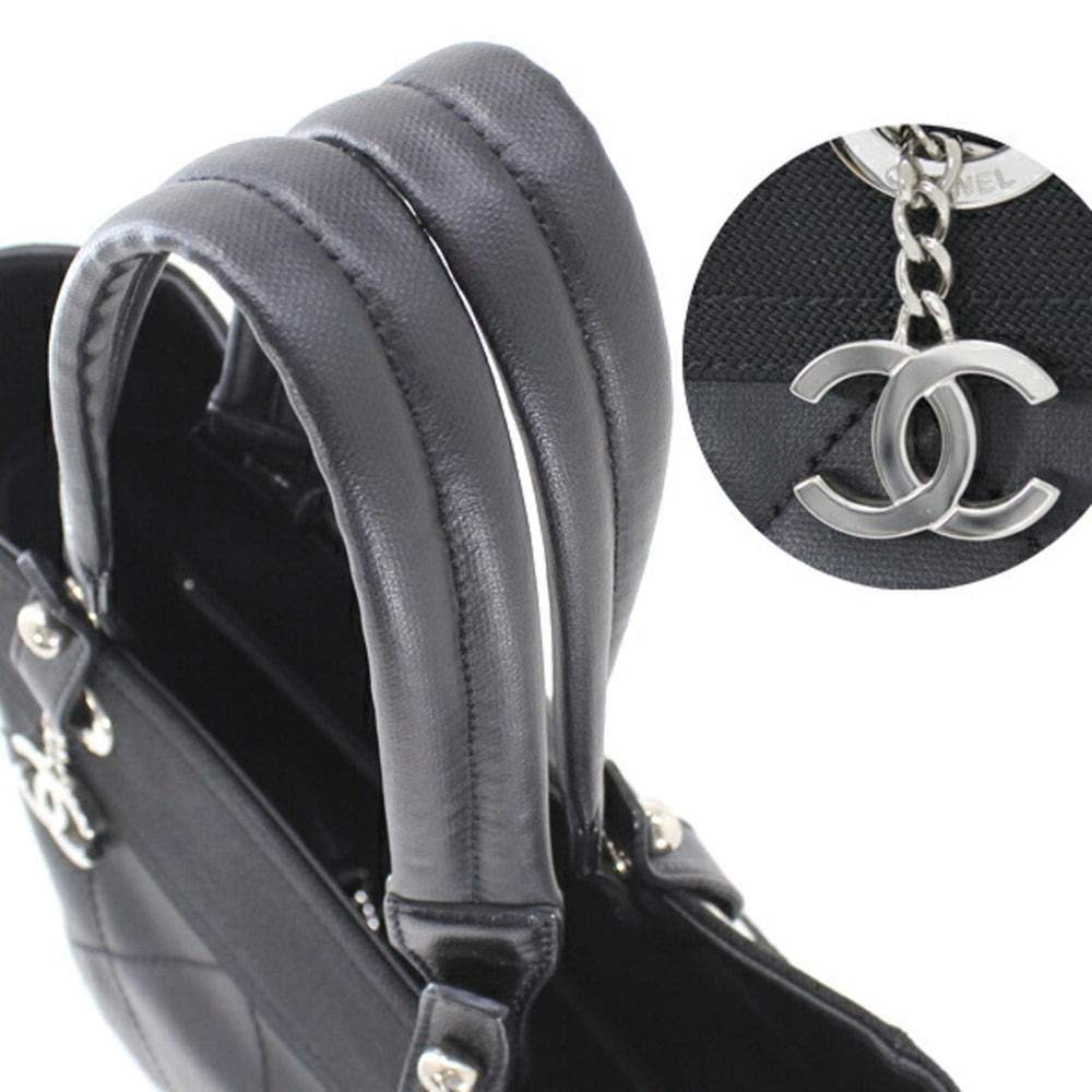CHANEL Paris Biarritz Tote PM Black PVC Nylon Leather Bag Coco Mark A34208 T6222 — Like New