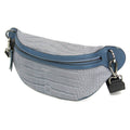 Jimmy Choo Women's Leather Fanny Pack,Sling Bag Blue,Gray