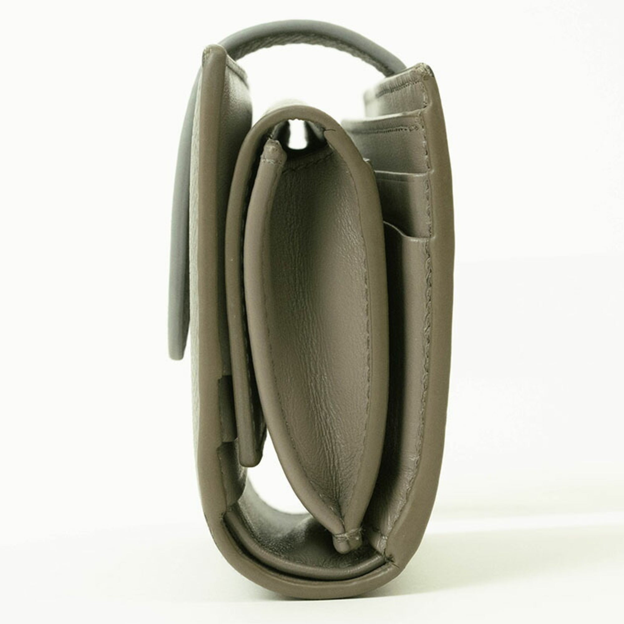 Celine Small Strap Wallet Bi-Color Bi-Fold Pebble Mineral 10H263BRU Women's CELINE