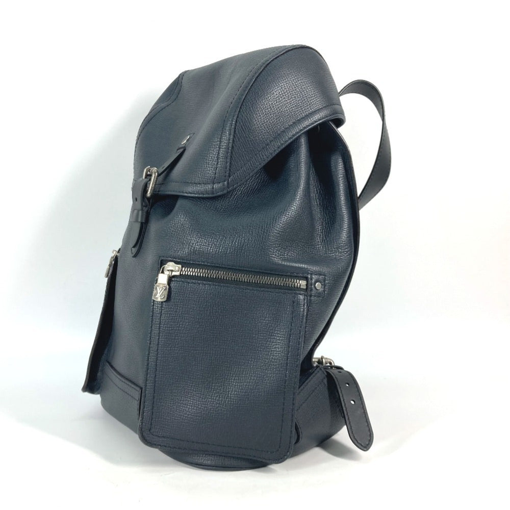 LOUIS VUITTON M54960 Utah Canyon Backpack, Men's, Leather, Blue Marine, Navy — Like New