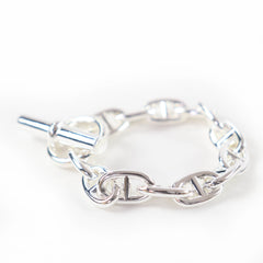 HERMES Chaine d'Ancre MM AG925 Bracelet Bangle, 13 links, Made in France, 2023 model, Weight: 49.36g, Women's — Like New