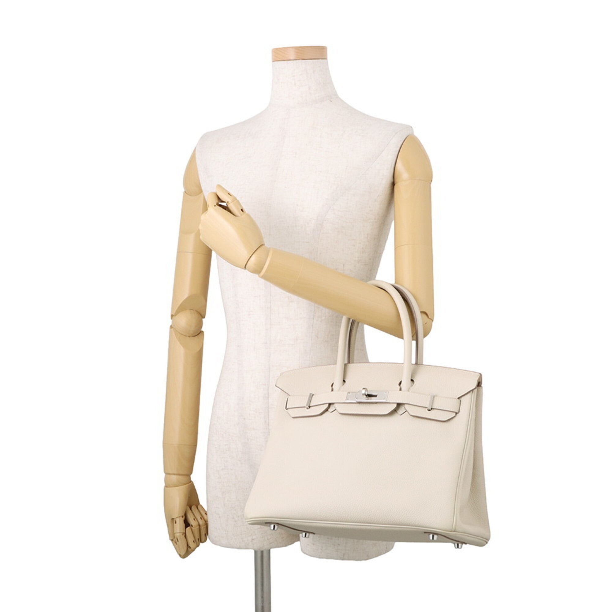 Hermes Birkin 30 Craie Togo C stamp HERMES handbag women's — Like New