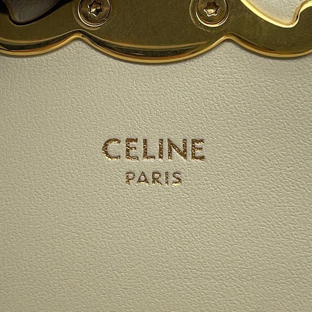 Celine Mini Buzas Patent Leather Handbag 10L063ETZ CELINE 2-way Shoulder Bag White Fendi Women's FENDI — Like New