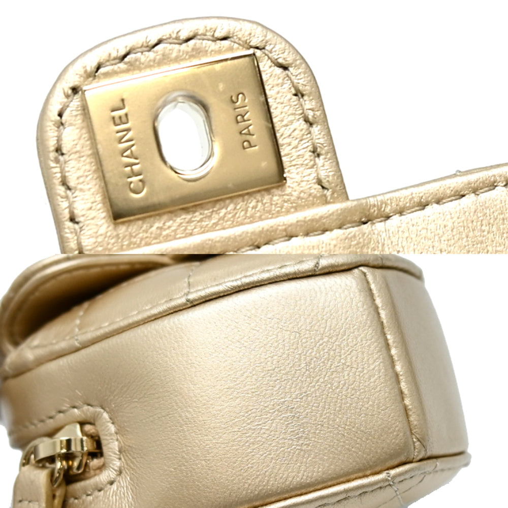 Chanel Matelasse Coco Mark Mini Heart Chain Shoulder Bag with Gold Hardware, Women's Coin Case, AP2783, Lambskin — New - Store Return