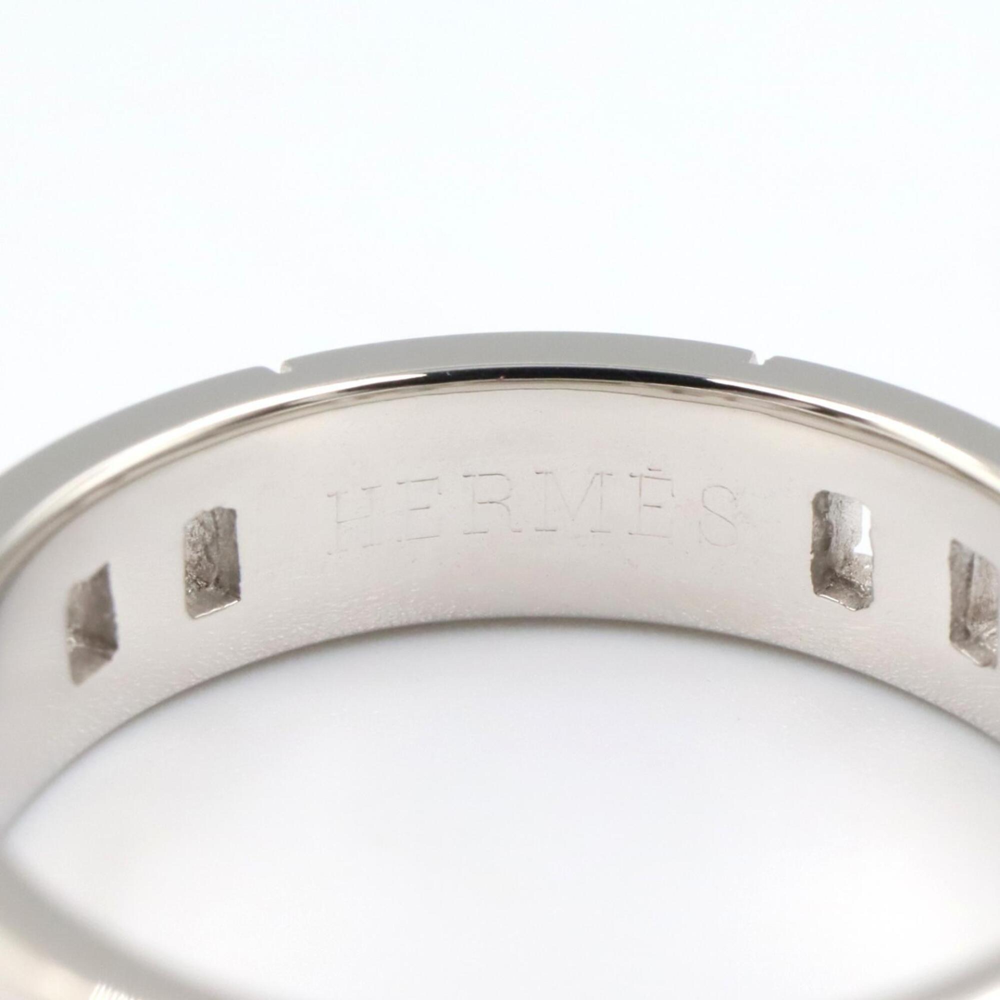 Hermes Hercules Ring, 18K White Gold (18KWG), Women's, Silver Tone — Like New